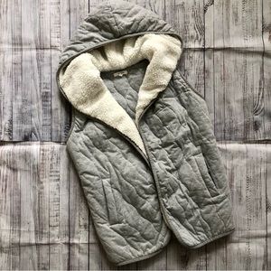 Hooded, fleece lined vest